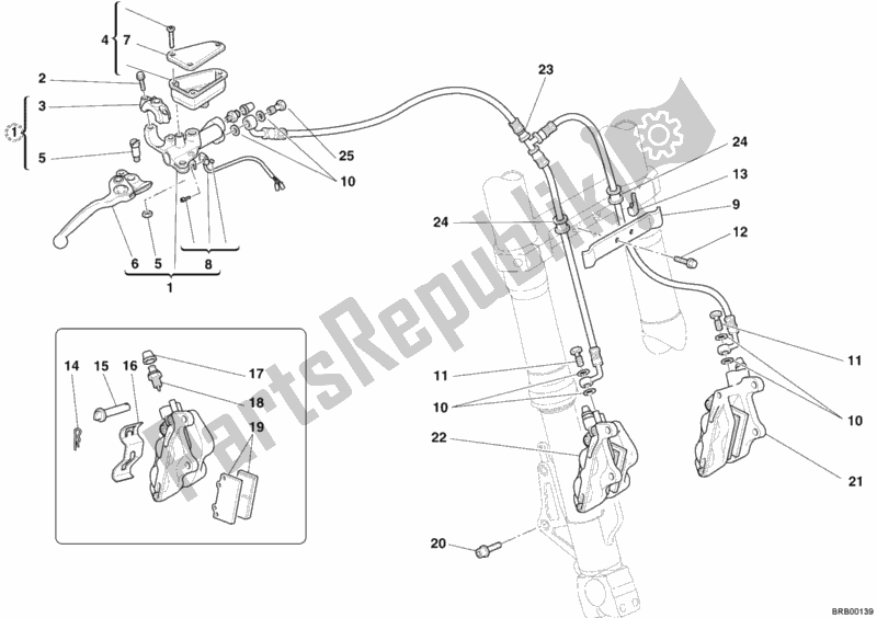 All parts for the Front Brake System of the Ducati Multistrada 1000 S 2006